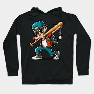 Dabbing boys sunglasses Baseball BAT girls kid gift Hoodie